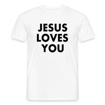 Jesus loves you - Männer T-Shirt - Weiß - Vorne - AI Model Male 178 dark (178cm)