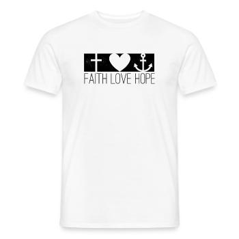 Faith Love Hope - Faith Love Hope avec symbole - T-shirt homme - blanc - Devant - AI Model Male 178 dark (178cm)