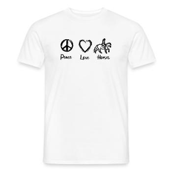 L’amour des chevaux - T-shirt homme - blanc - Devant - AI Model Male 178 dark (178cm)
