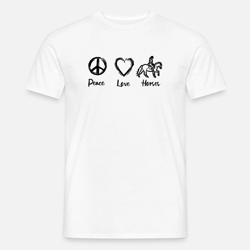Pferdeliebe - Männer T-Shirt - Weiß