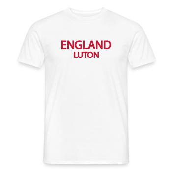 English Landscape Motif in Red Tone - Men's T-Shirt - white - Front - AI Model Male 178 dark (178cm)