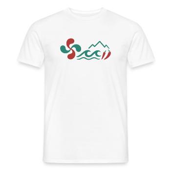 Berg- und buntes Chili-Pfeffer-Muster - Männer T-Shirt - Weiß - Vorne - AI Model Male 178 dark (178cm)