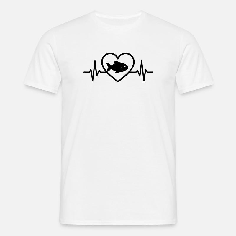 Fisch Herz - Männer T-Shirt - Weiß
