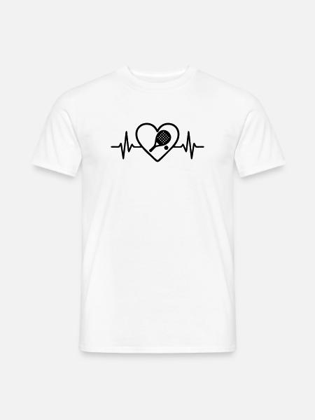 Padel Herz - Männer T-Shirt - Weiß