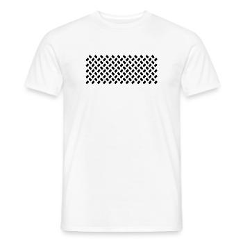 Samples from modules in repeat - Men's T-Shirt - white - Front - AI Model Male 178 dark (178cm)