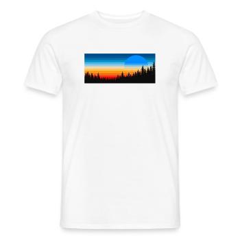 Forest sunset in colorful streaks - Men's T-Shirt - white - Front - AI Model Male 178 dark (178cm)