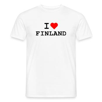 J’aime la Finlande - Finland Heart Design - T-shirt homme - blanc - Devant - AI Model Male 178 dark (178cm)