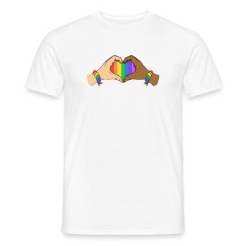 Pride Heart Hands Unity Rainbow Love Support Art - T-shirt homme - blanc - Devant - AI Model Male 178 dark (178cm)