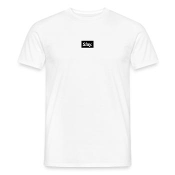 slay. Schlicht, witzig. Jugendliche Youngster - Männer T-Shirt - Weiß - Vorne - AI Model Male 178 dark (178cm)