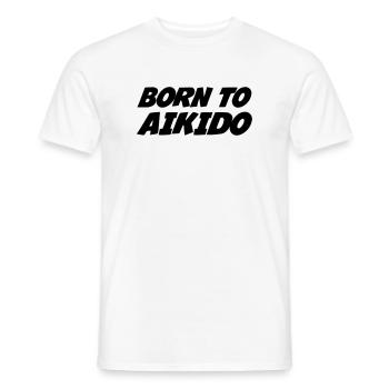 Geboren für Aikido - Männer T-Shirt - Weiß - Vorne - AI Model Male 178 dark (178cm)