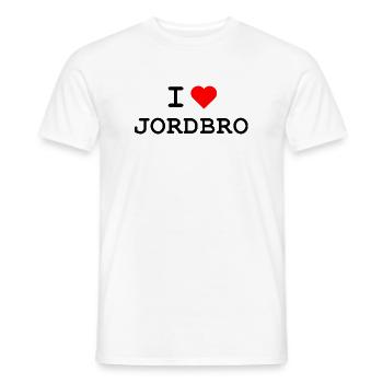 Ich liebe Jordbro - J’aime Jordbro - T-shirt homme - blanc - Devant - AI Model Male 178 dark (178cm)
