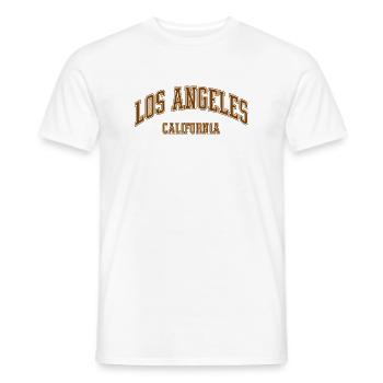 Los Angeles, Californie, style universitaire vintage - T-shirt homme - blanc - Devant - AI Model Male 178 dark (178cm)