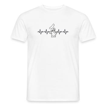 Pizzaiolo Pizza Maker Pizza ECG Heartbeat - Men's T-Shirt - white - Front - AI Model Male 178 dark (178cm)
