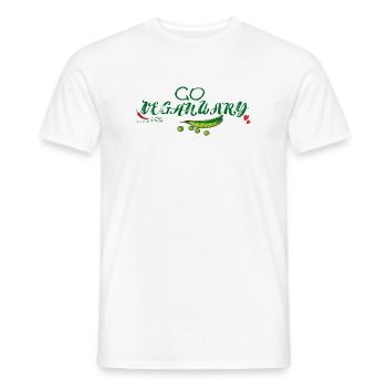 Go Vegan January - Men's T-Shirt - white - Front - AI Model Male 178 dark (178cm)