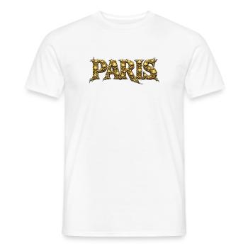 Police de CRÂNE de PARIS - T-shirt homme - blanc - Devant - AI Model Male 178 dark (178cm)