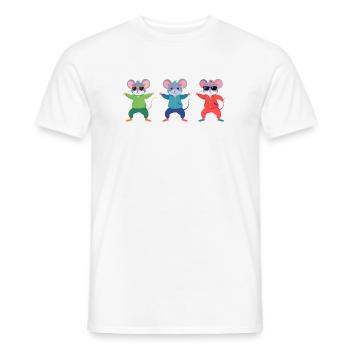 Drei coole Mäuse mit Sonnenbrille Tier Kindermotiv - Männer T-Shirt - Weiß - Vorne - AI Model Male 178 dark (178cm)
