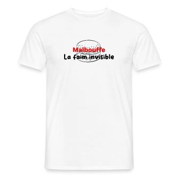 Malbouffe_la_faim_invisibMle - T-shirt homme - blanc - Devant - AI Model Male 178 dark (178cm)