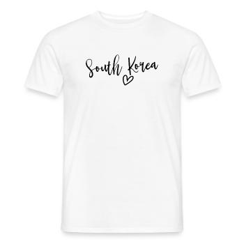Südkorea Herz Frauenliebe Südkorea - Männer T-Shirt - Weiß - Vorne - AI Model Male 178 dark (178cm)