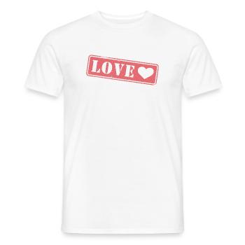 Love Stamp Heart - Men's T-Shirt - white - Front - AI Model Male 178 dark (178cm)