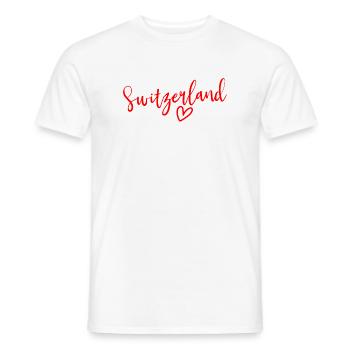 Cœur Suisse Femmes Amour Suisse - T-shirt homme - blanc - Devant - AI Model Male 178 dark (178cm)