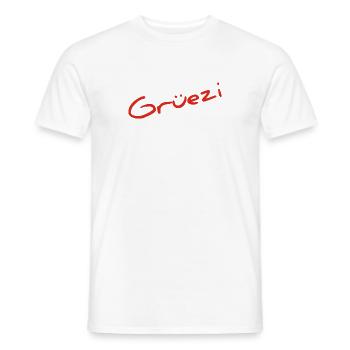 Grüezi - Hopp Schwiiz - Schweiz - Switzerland - Men's T-Shirt - white - Front - AI Model Male 178 dark (178cm)