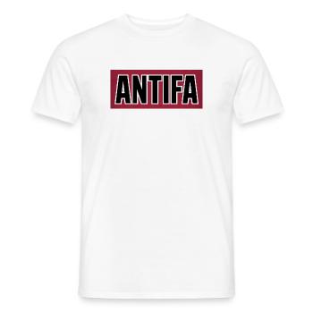 Antifa - Produits dérivés antifascistes - T-shirt homme - blanc - Devant - AI Model Male 178 dark (178cm)
