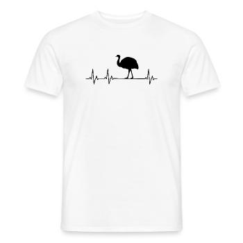 Autruche - Émeu - Nandu - T-shirt homme - blanc - Devant - AI Model Male 178 dark (178cm)