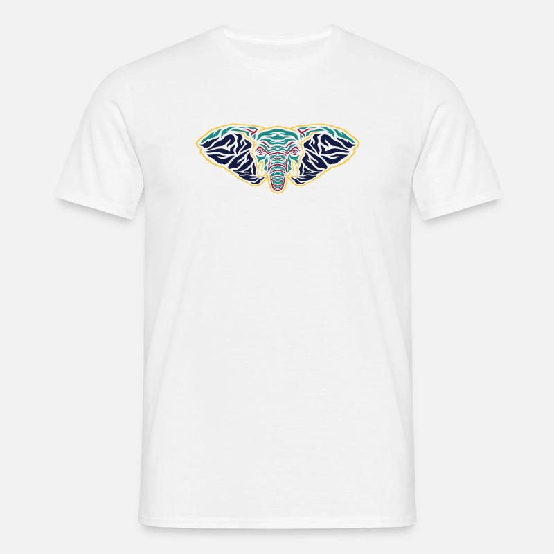 Psychedelic Elephant Head - Men's T-Shirt - white