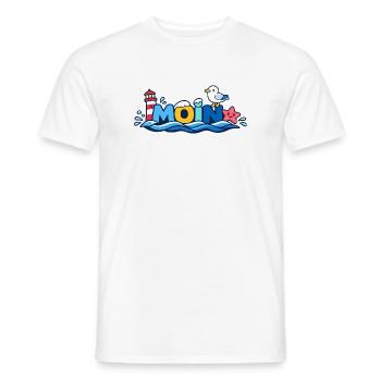 MOIN Seagull Phare Maritime Coloré - T-shirt homme - blanc - Devant - AI Model Male 178 dark (178cm)
