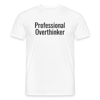 Overthinker tee | Funny Anxiety Gift - Männer T-Shirt - Weiß - Vorne - AI Model Male 178 dark (178cm)