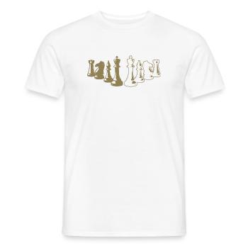 Échiquier en silhouette minimaliste - T-shirt homme - blanc - Devant - AI Model Male 178 dark (178cm)