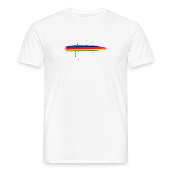Dégradé de coups de pinceau arc-en-ciel Splash - T-shirt homme - blanc - Devant - AI Model Male 178 dark (178cm)