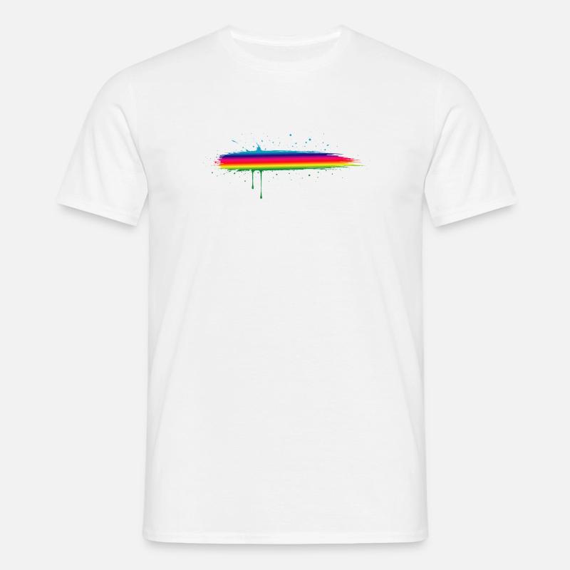Rainbow Brush Stroke Gradient Splash - Men's T-Shirt - white