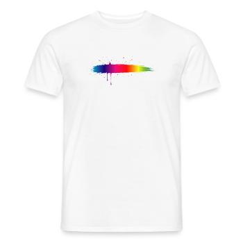 Dégradé de coups de pinceau arc-en-ciel Splash - T-shirt homme - blanc - Devant - AI Model Male 178 dark (178cm)