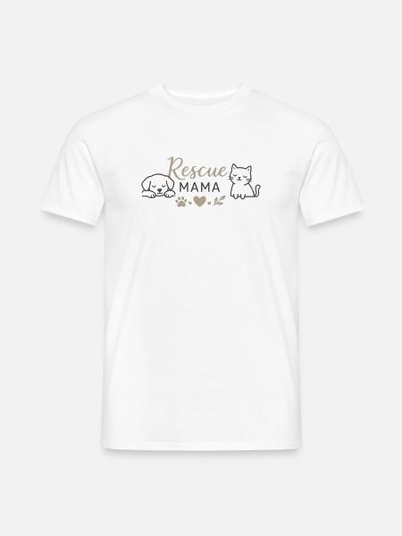 Rescue Mama Haustierliebe - Männer T-Shirt - Weiß