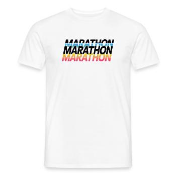 Marathon Gradient Typography - Men's T-Shirt - white - Front - AI Model Male 178 dark (178cm)