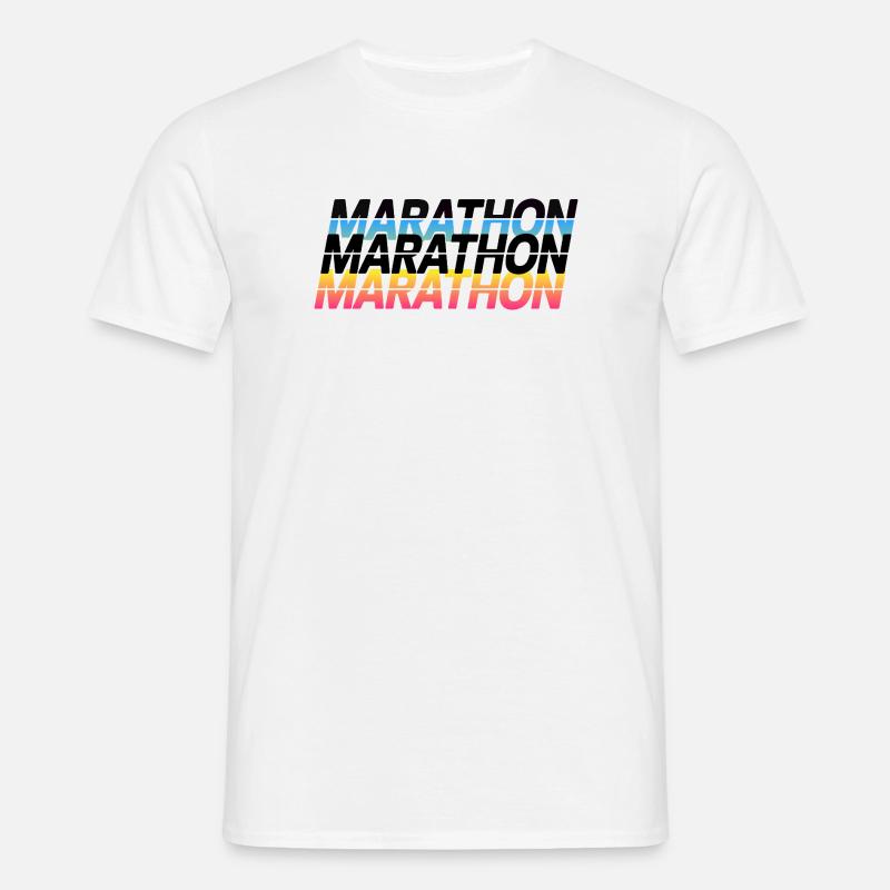 Marathon Gradient Typografie - Männer T-Shirt - Weiß