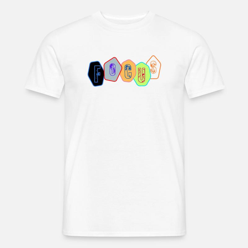 Fokus in Chromblöcken - Männer T-Shirt - Weiß