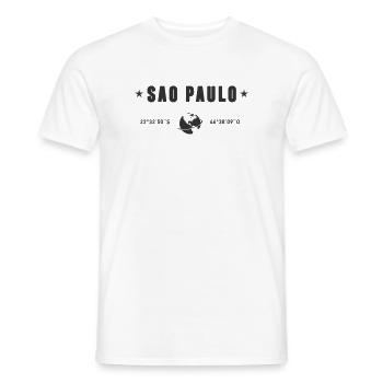 Sao Paulo Brazil Coordinates Earth - Men's T-Shirt - white - Front - AI Model Male 178 dark (178cm)