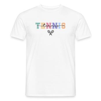 Pastel Vintage Tennis Typography - Men's T-Shirt - white - Front - AI Model Male 178 dark (178cm)