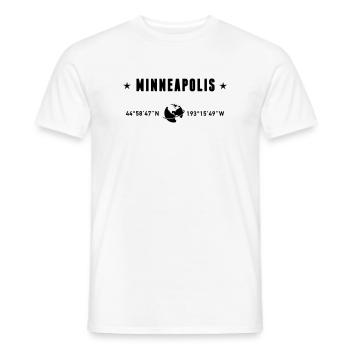 Minneapolis, Minnesota, coordonnées de la planète Terre - T-shirt homme - blanc - Devant - AI Model Male 178 dark (178cm)