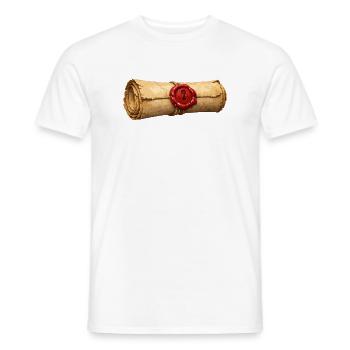 Papyrus Scroll with Red Seal - Men's T-Shirt - white - Front - AI Model Male 178 dark (178cm)