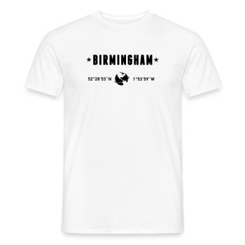 Birmingham, Großbritannien, Koordinaten: Planet Erde - Männer T-Shirt - Weiß - Vorne - AI Model Male 178 dark (178cm)