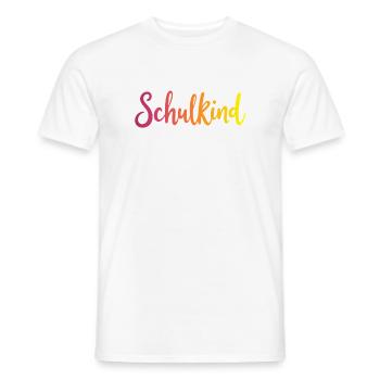 Schulkind Farbverlauf Rot-Gelb - Gradient Script - Männer T-Shirt - Weiß - Vorne - AI Model Male 178 dark (178cm)