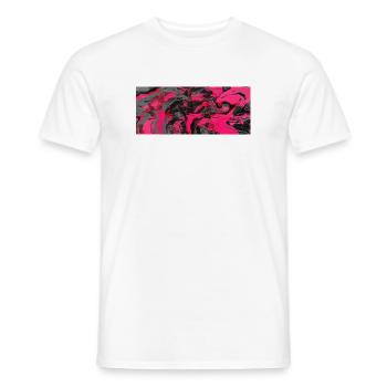 Tourbillon d’encre néon - T-shirt homme - blanc - Devant - AI Model Male 178 dark (178cm)