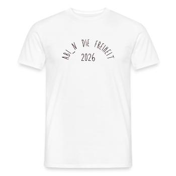 ABI: Freiheit - Männer T-Shirt - Weiß - Vorne - AI Model Male 178 dark (178cm)