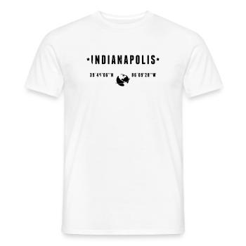 Indianapolis, Indiana Koordinaten GPS-Globus - Männer T-Shirt - Weiß - Vorne - AI Model Male 178 dark (178cm)