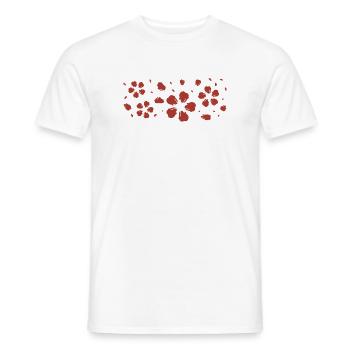 Abstraktes rotes florales Pinselmuster - Männer T-Shirt - Weiß - Vorne - AI Model Male 178 dark (178cm)