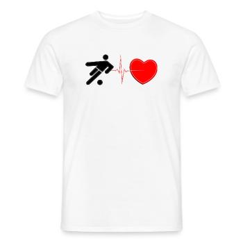 Soccer Heartbeat Lifeline – Fußball-Leidenschaft Kunst - Männer T-Shirt - Weiß - Vorne - AI Model Male 178 dark (178cm)