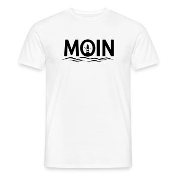 MOIN Leuchtturm – Maritimer Küstenlook - Männer T-Shirt - Weiß - Vorne - AI Model Male 178 dark (178cm)